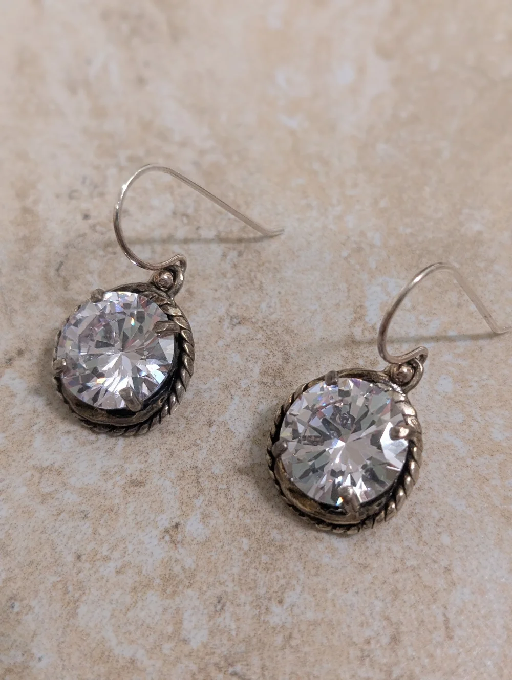 925 Sterling Silver Earrings Made W Genuine Swarovski Crystals - Picture 2 of 8